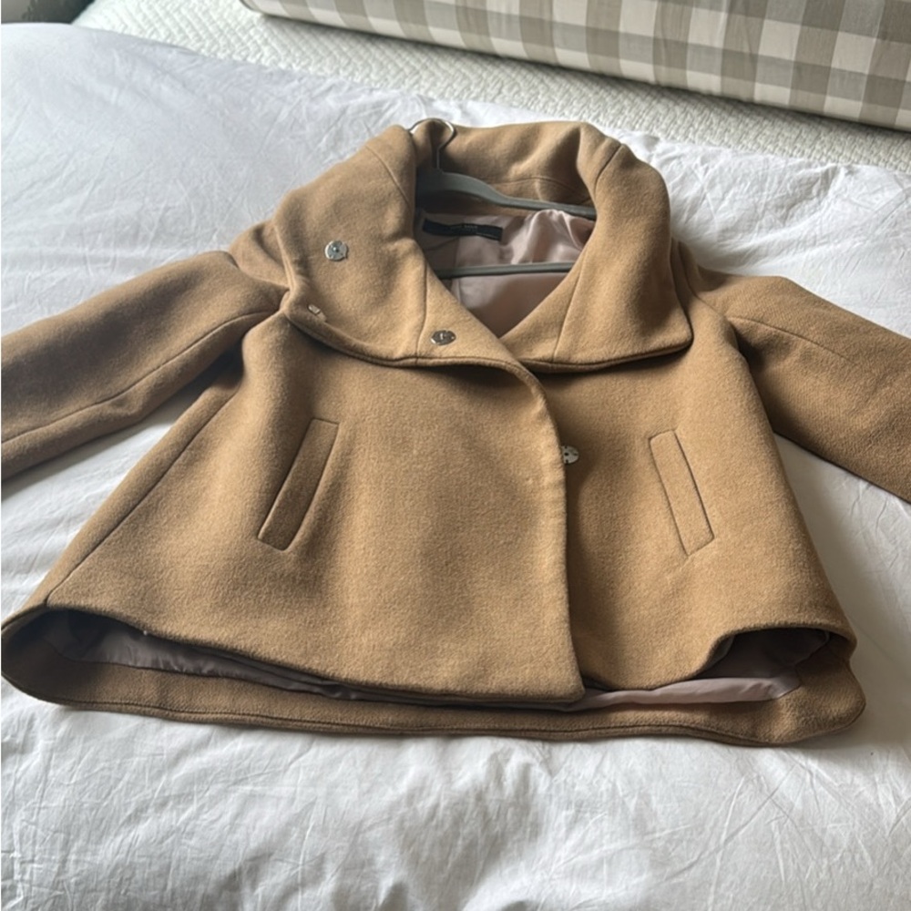 Zara Camel Double-Breasted Coat